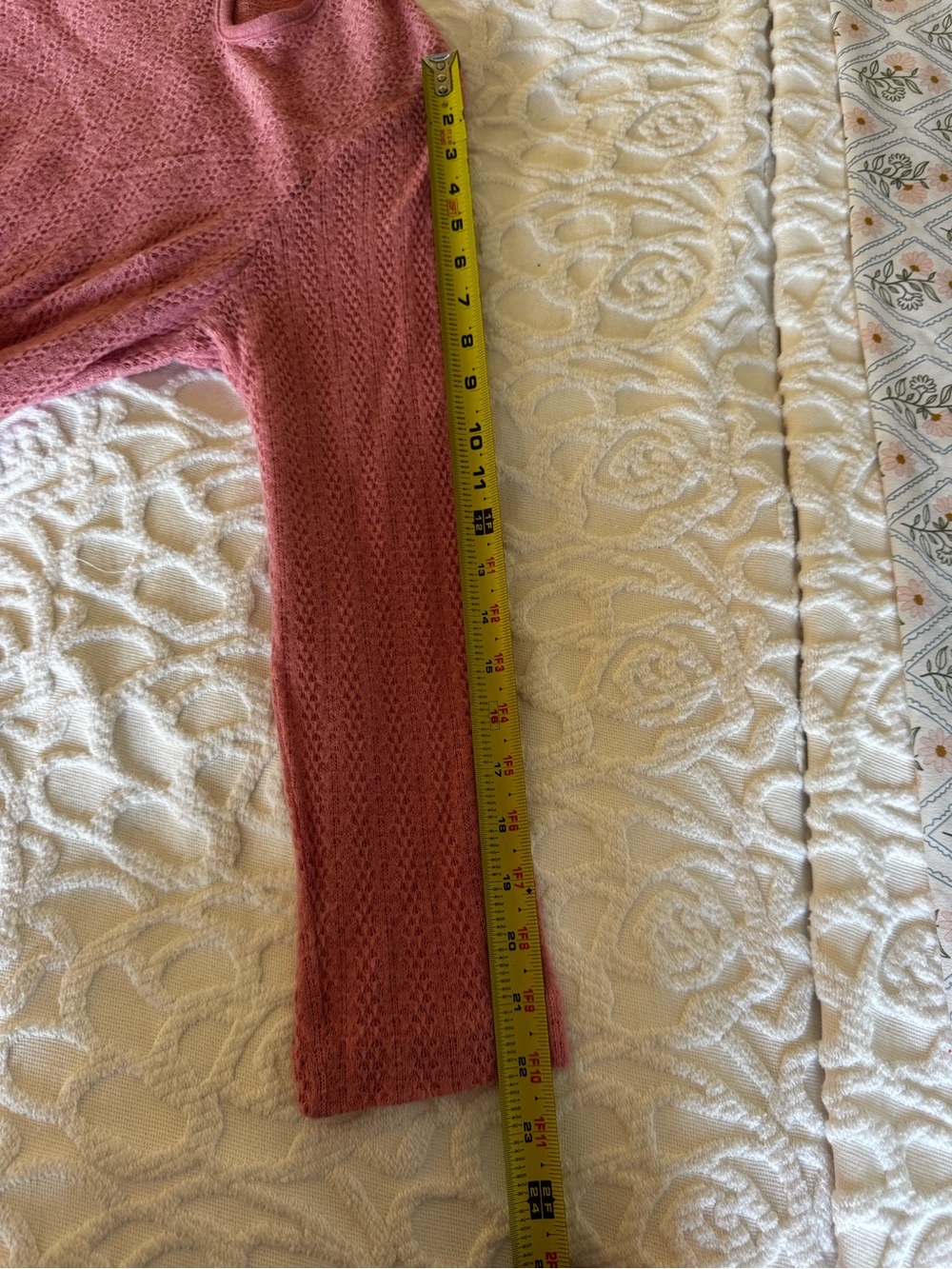 Vintage 70s JCPenney Dusty Pink Prairie Sweater Dress Tie Waist S - Picture 10 of 10
